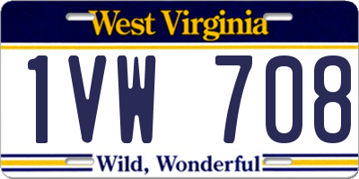 WV license plate 1VW708