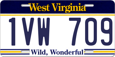 WV license plate 1VW709