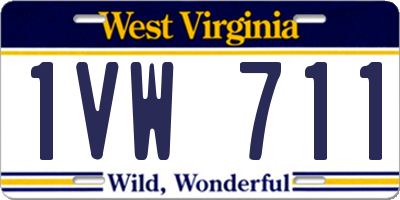 WV license plate 1VW711