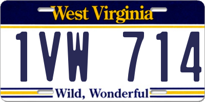 WV license plate 1VW714