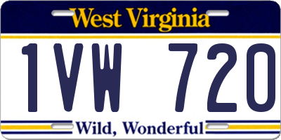 WV license plate 1VW720