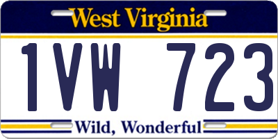 WV license plate 1VW723