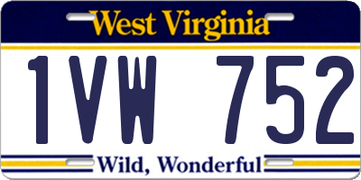 WV license plate 1VW752