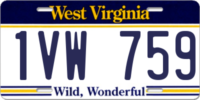 WV license plate 1VW759