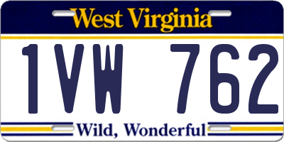 WV license plate 1VW762