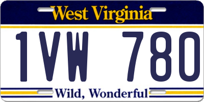 WV license plate 1VW780