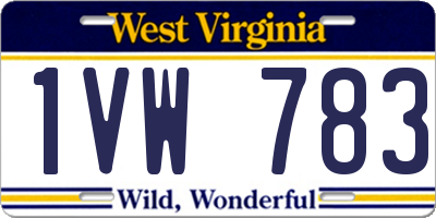 WV license plate 1VW783