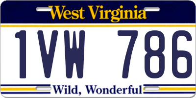 WV license plate 1VW786