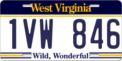 WV license plate 1VW846