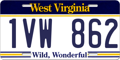 WV license plate 1VW862