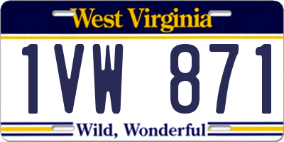 WV license plate 1VW871