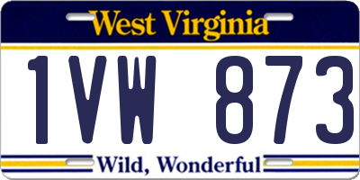 WV license plate 1VW873