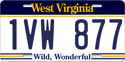 WV license plate 1VW877