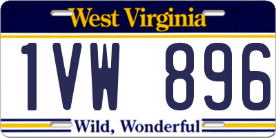 WV license plate 1VW896