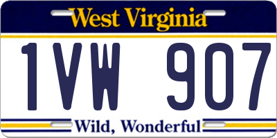 WV license plate 1VW907