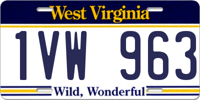 WV license plate 1VW963