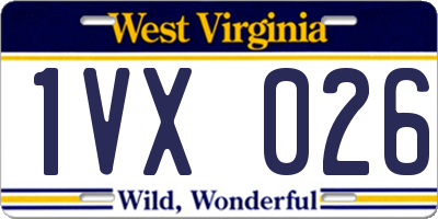 WV license plate 1VX026