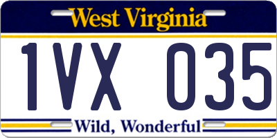 WV license plate 1VX035