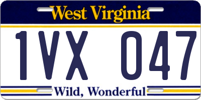 WV license plate 1VX047