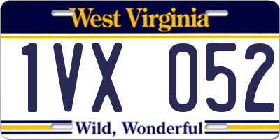 WV license plate 1VX052