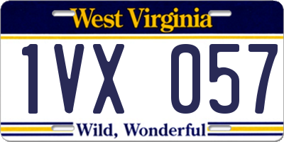WV license plate 1VX057
