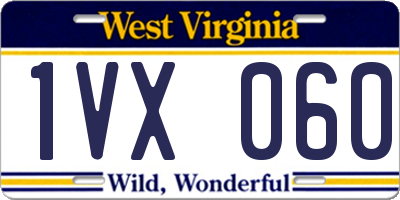 WV license plate 1VX060