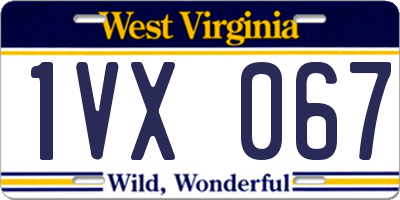 WV license plate 1VX067