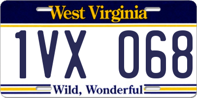 WV license plate 1VX068