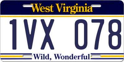 WV license plate 1VX078