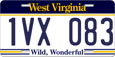WV license plate 1VX083