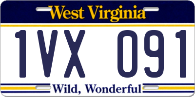 WV license plate 1VX091