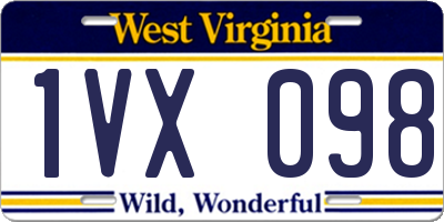 WV license plate 1VX098