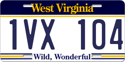 WV license plate 1VX104