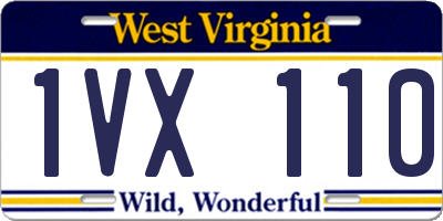 WV license plate 1VX110