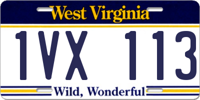 WV license plate 1VX113