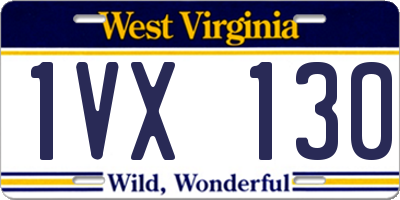 WV license plate 1VX130