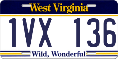WV license plate 1VX136