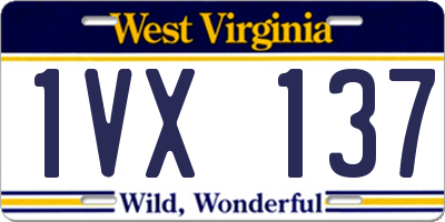 WV license plate 1VX137