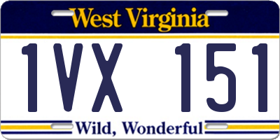 WV license plate 1VX151