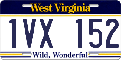 WV license plate 1VX152