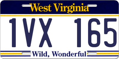 WV license plate 1VX165