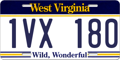 WV license plate 1VX180