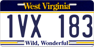 WV license plate 1VX183