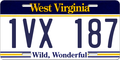 WV license plate 1VX187