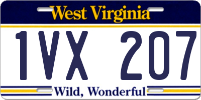 WV license plate 1VX207