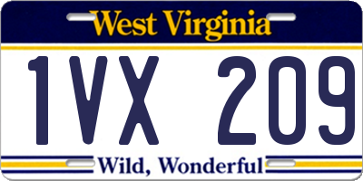 WV license plate 1VX209