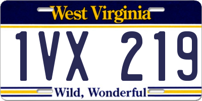 WV license plate 1VX219