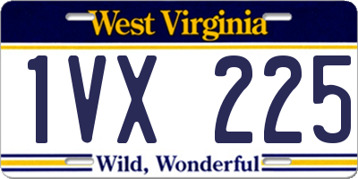 WV license plate 1VX225
