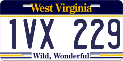 WV license plate 1VX229