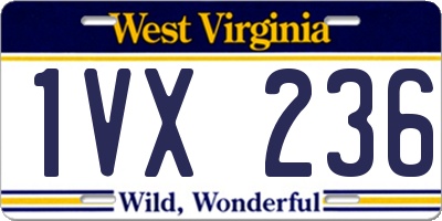 WV license plate 1VX236